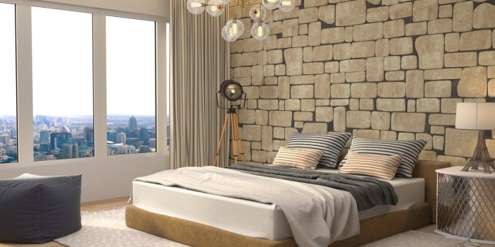 1332x850 Wallpaper design, lamp, bed, interior, window, chandelier, bedroom