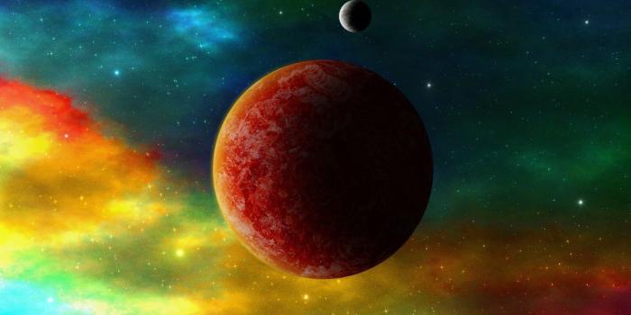 1920x1080 Colorful nebula behind the planet [2] wallpaper - Fantasy wallpapers