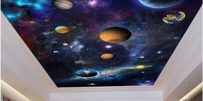 1000x885 Custom photo 3d ceiling murals wallpaper Space and colorful planet