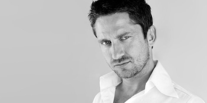 1332x850 Wallpaper smile, star, actor, male, shirt, Gerard Butler, Gerard