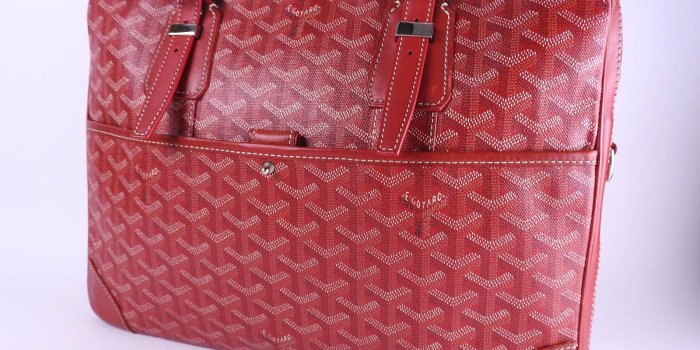 1600x1200 Auth GOYARD AMBASSADE PM Business Bag Brief Case PVC Leather Red