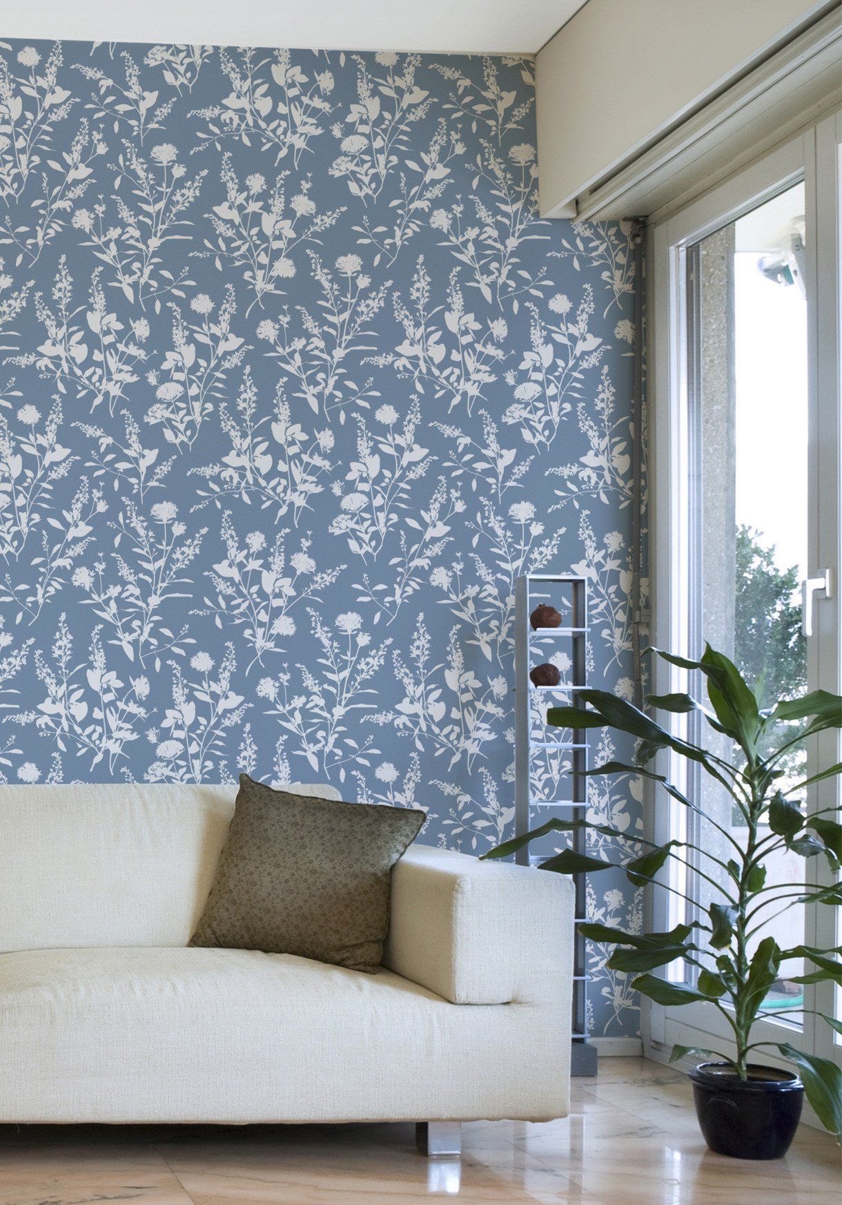 1220x1745 Wildflower Wallpaper in Cascade Tour Blue by Milton & King – BURKE DECOR