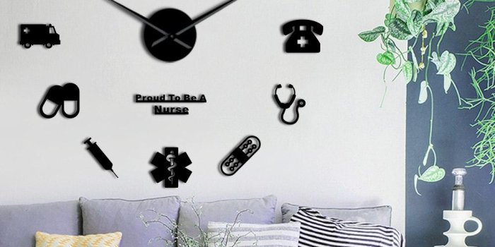 1000x1000 Proud To Be A Nurse Doctor & Nurse Kit DIY Large Wall Clock Medical Office  Hospital Wall Art Decor Long Hands Clock Wall Watch