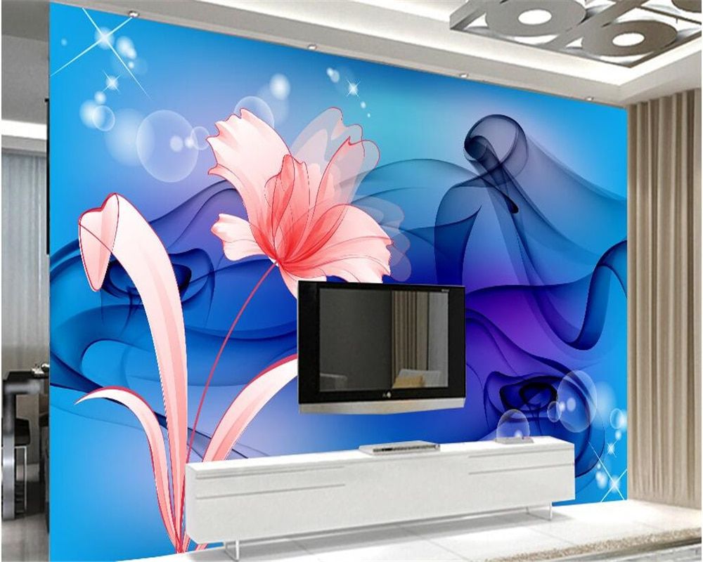 1000x800 beibehang Advanced Large Indoor 3d Wallpaper Modern Simple Aesthetic Smoke  Flower TV Background Wall papel de parede wall paper