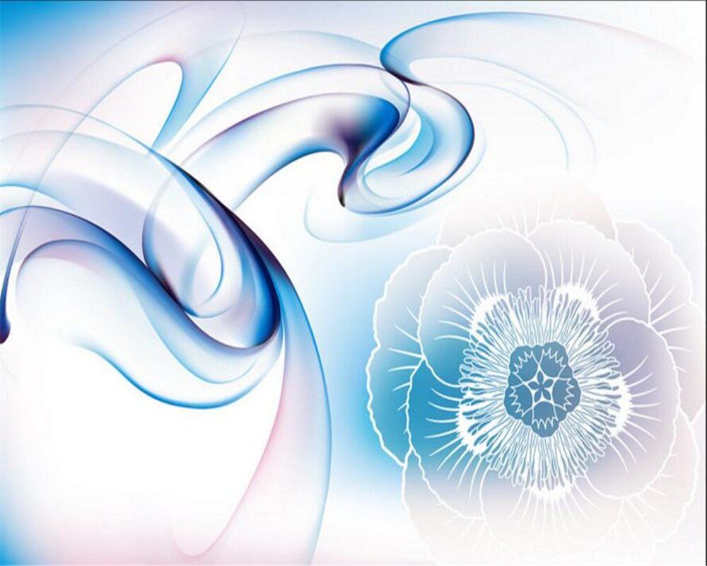 1000x800 US $9.3 38% OFF|beibehang Creative papel de parede Aesthetic Classic 3d  Wallpaper Fantasy Smoke Lines Flowers Bedroom TV Background Walls tapety-in 