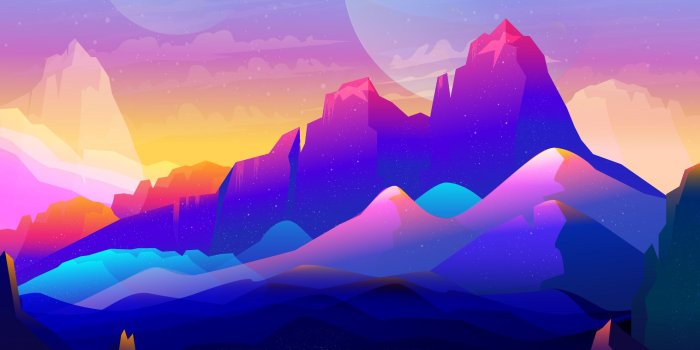 2217x1609 Rock Mountains Landscape Colorful Illustration Minimalist, HD Artist