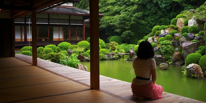 1920x1080 Download 1920x1080 HD Wallpaper lake stone japan meditation brunette
