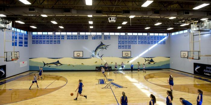 1920x1440 Port Aransas girls basketball practice in refurbished gym