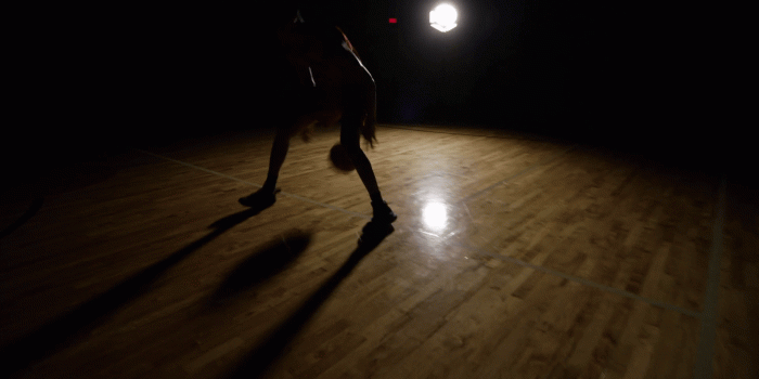 1920x1080 Basketball Player Dribbling In Dark Gym Stock Video Footage - Storyblocks  Video