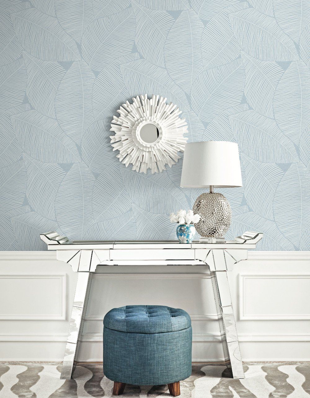1000x1286 Summer Magnolia Wallpaper in Blue Oasis from the Beach House