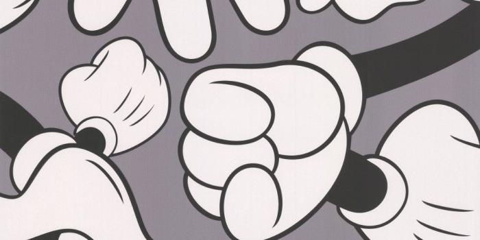 982x1000 Mickey Handshake by Kids @ Home - Black, White and Grey - Wallpaper - 70-236