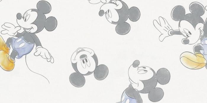 1000x1000 Disney Blue Watercolor Mickey Mouse Fabric by the Yard