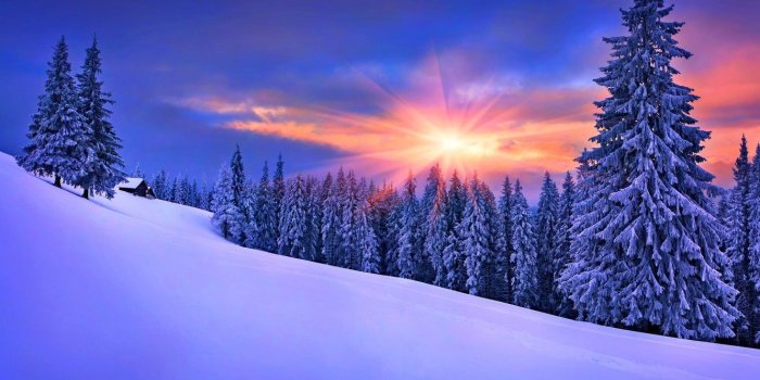 1332x850 Wallpaper winter, the sky, snow, landscape, nature, house, house