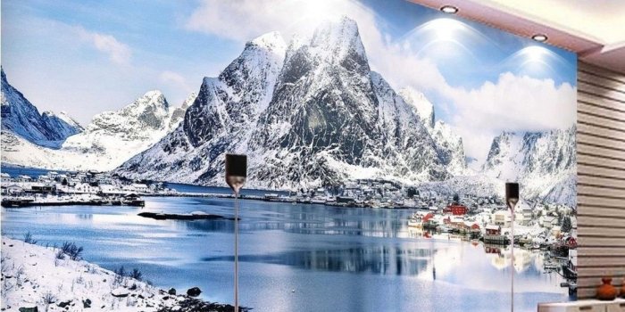 1000x790 US $32.68 | Custom 3d wallpapers for living room HD beautiful snow mountain  scenery nonwoven wallpaper for bathroom 3d luxury wall paper-in Wallpapers 