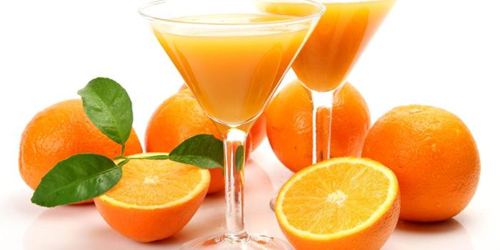 1280x800 Images Juice Orange fruit Food Stemware Citrus White background