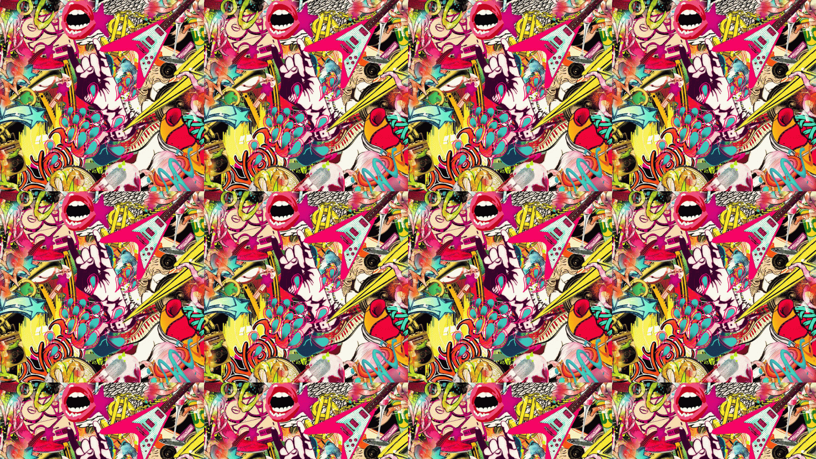 2560x1440 Retro Collage Desktop Wallpaper