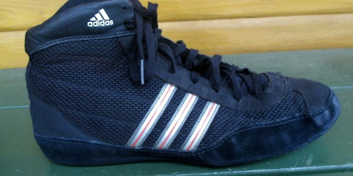 1600x1200 Adidas Combat Speed 3 Wrestling Shoe Men's 11 Black w/ Silver & Red Stripes