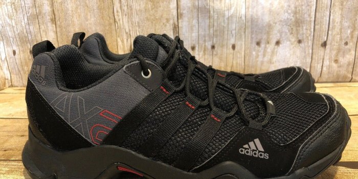 1600x1200 Adidas Men’s AX2 Outdoor Black/Gray/Red Hiking Shoes Size 8 D67192
