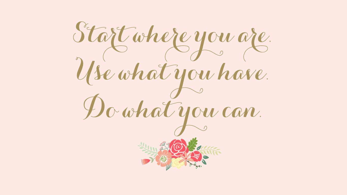 1366x768 Pink & Gold Inspiration Quote Free Wallpaper Background from