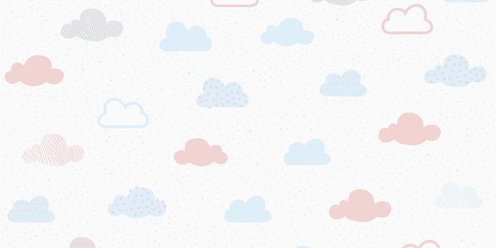1650x1070 Nursery Cloud Wallpaper | Pastel Pink & Grey Print | MuralsWallpaper