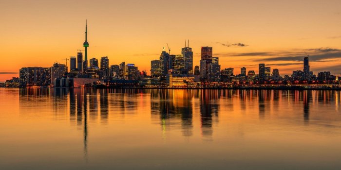 1920x1200 4588248 #sunset, #reflection, #skyline, #Canada, #Toronto, #water