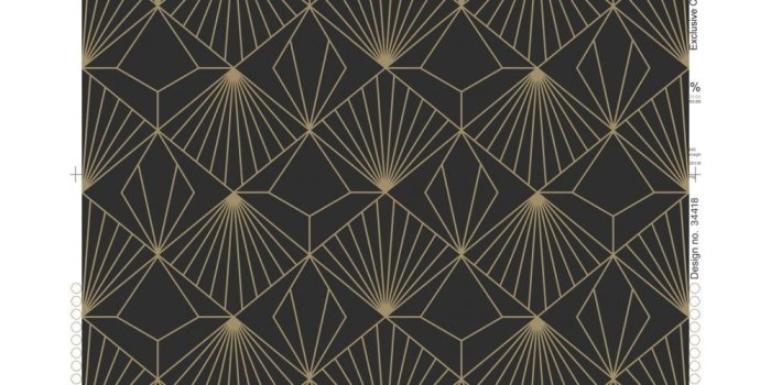 1000x1000 Graham & Brown Diamond Black & Gold Geometric Wallpaper 105978