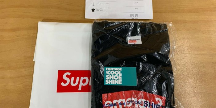 1600x1200 SUPREME x COMME DES GARCONS CDG BOX LOGO TEE SHIRT WHITE RED XL SS17 2017  BOGO