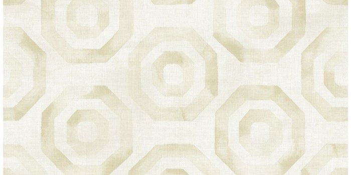 1006x1006 Faravel Geo Circles/Geometric Wallpaper, In Gold & Off-White