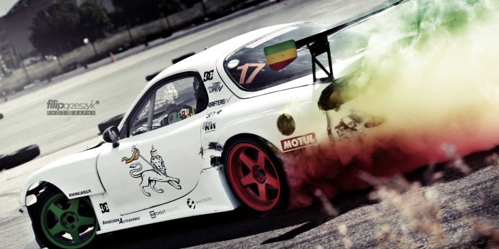 2000x1333 Mazda RX 7, Drift, Rastafari, Krzysztof Terej, Car Wallpapers HD