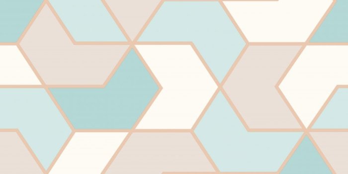 1000x1000 RASCH Portfolio Duck Egg & Rose Gold Geometric Wallpaper 270327