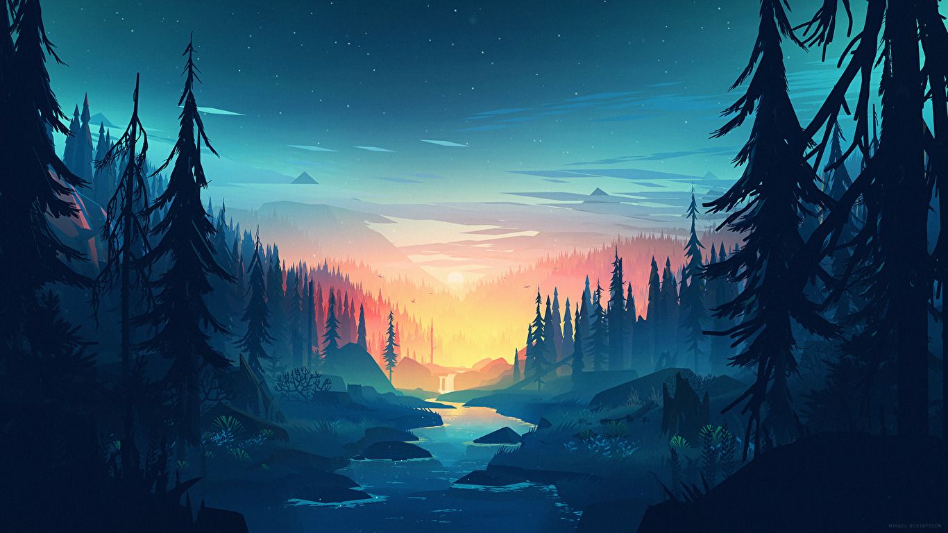 1366x768 Forest Digital Art Wallpaper [1920x1080] : wallpapers