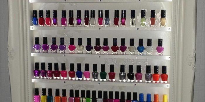 1800x2563 Diy Nail Polish Rack Shoe Box P Led Illuminated Nail Polish Wall