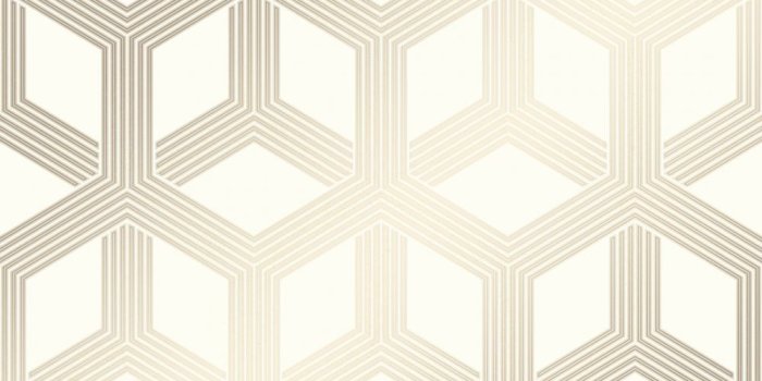 1000x1000 Hexa Geometric Wallpaper Cream, Gold