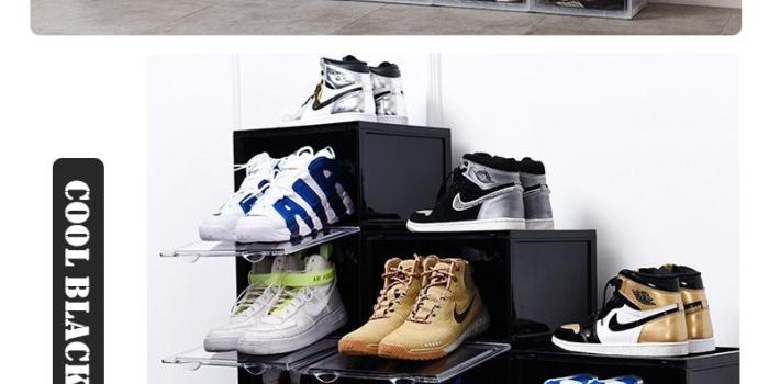 790x1842 2019 Trend Plastic Transparent Shoe Box Thickening Can Be Superimposed  Sneakers Side Display Case Sports Shoes Organizer Storage