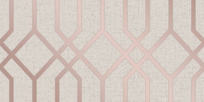 1000x1000 Quartz Trellis Geometric Wallpaper Beige and Rose Gold Fine Decor FD42306