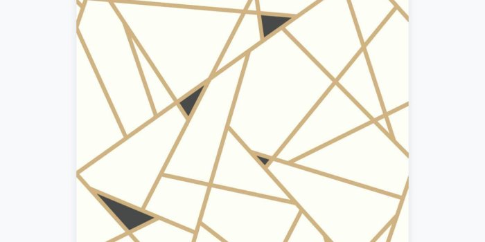 1200x1200 Gold and Black Geometric Wallpaper - Mid-Century Modern Decor