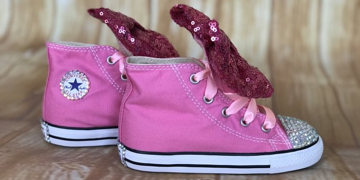 2048x1536 Pink Converse Touch of Bling Sneakers, Big Kids Shoe Size 3-6