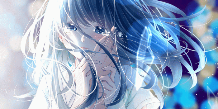 3500x2064 5073559 Blue Eyes, Long Hair, Black Hair, Crying, Girl wallpaper and