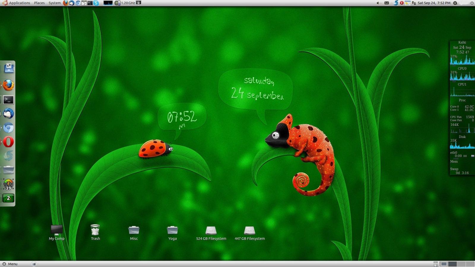 1920x1080 Live Wallpaper in Ubuntu Linux Using Wallpaper Clock - Hack Your Life!