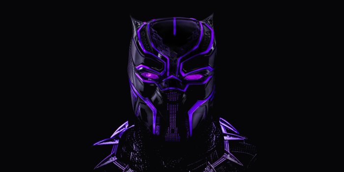 2048x1152 Download 2048x1152 wallpaper black panther, superhero, dark, glowing
