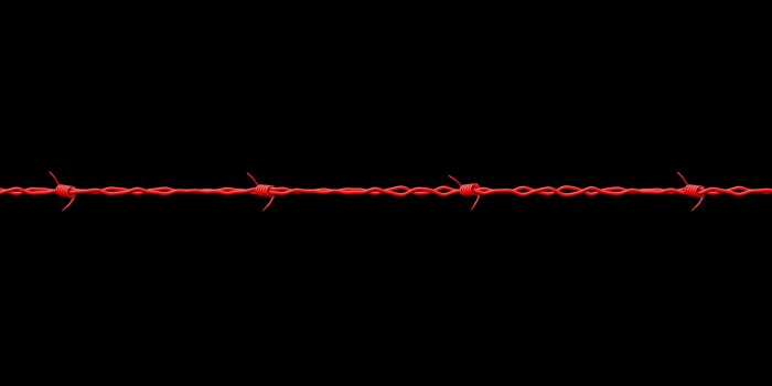 2048x1152 Download wallpaper 2048x1152 black, barbed wire, red ultrawide