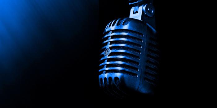 1920x1200 Blue Metal Professional Microphone Desktop Wallpaper