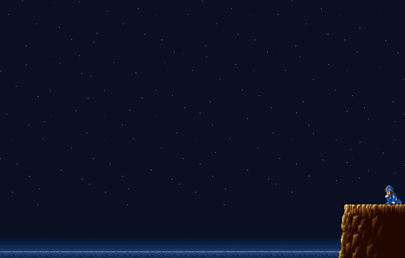 1332x850 Wallpaper The sky, Minimalism, Night, Stars, The game, Retro, Pixels