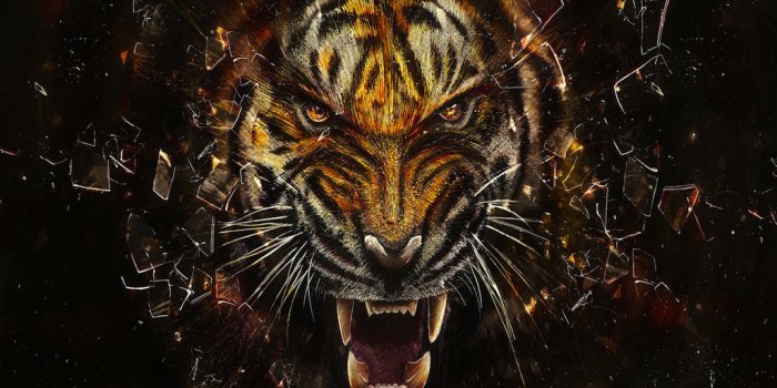 1024x768 Face Tiger Art Cool Wallpapers Hd Background | Wallpaper Background HD