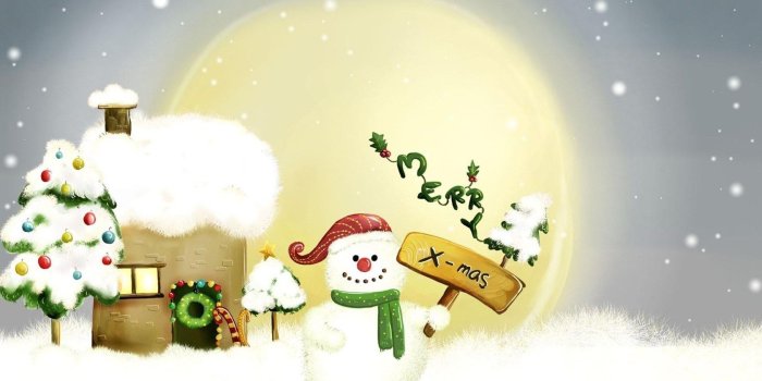 1680x1050 Download Widescreen 16:10 1680x1050 - Christmas, House, Snowman