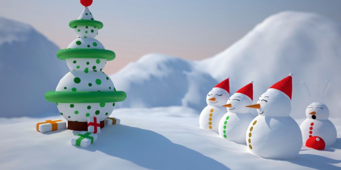 1920x1200 Tree Christmas Snowman Wallpaper For Desktop | Chainimage
