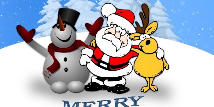1920x1440 Christmas, Merry Christmas, Reindeer, Santa, Snowman wallpaper and