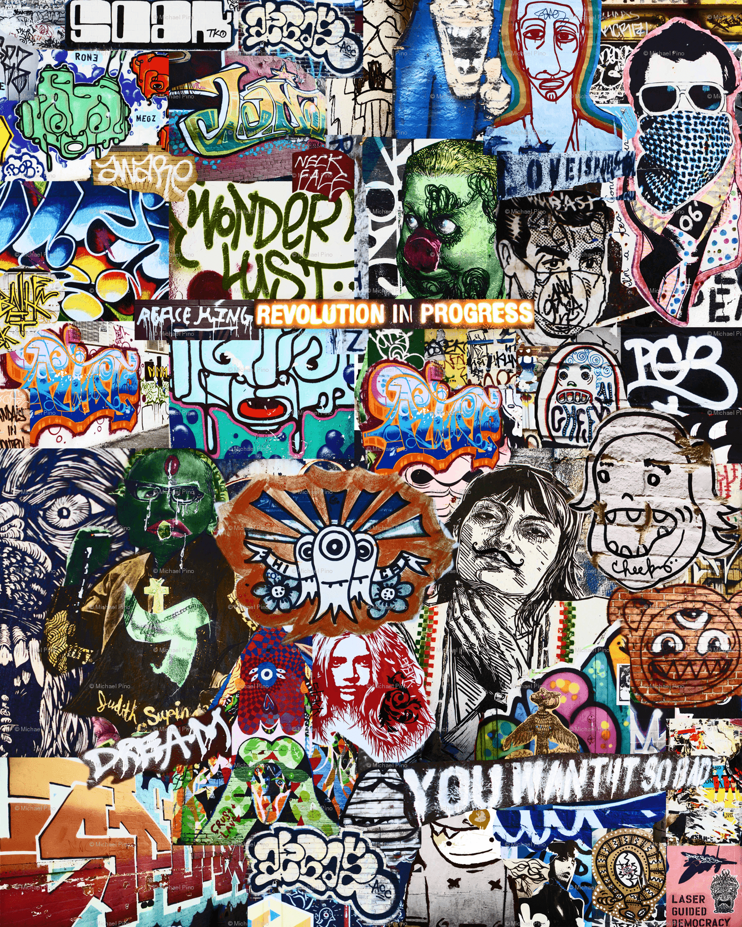 1500x1875 Dream Graffiti Collage wallpaper - mikep - Spoonflower