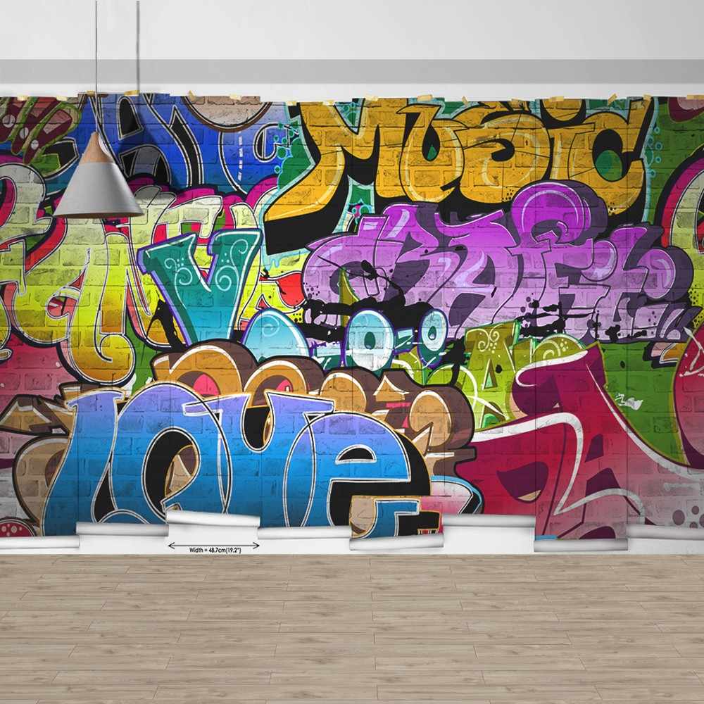 1000x1000 2017 new design 3D wallpaper and mural graffiti wall paper children room  decoration nordic decoration home PW17200310003