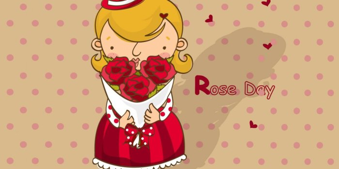 1366x768 Rose Day Love Cartoon Wallpapers Desktop #2445 - Ongur